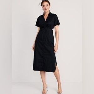 Cutout Midi Shirt Dress for Women